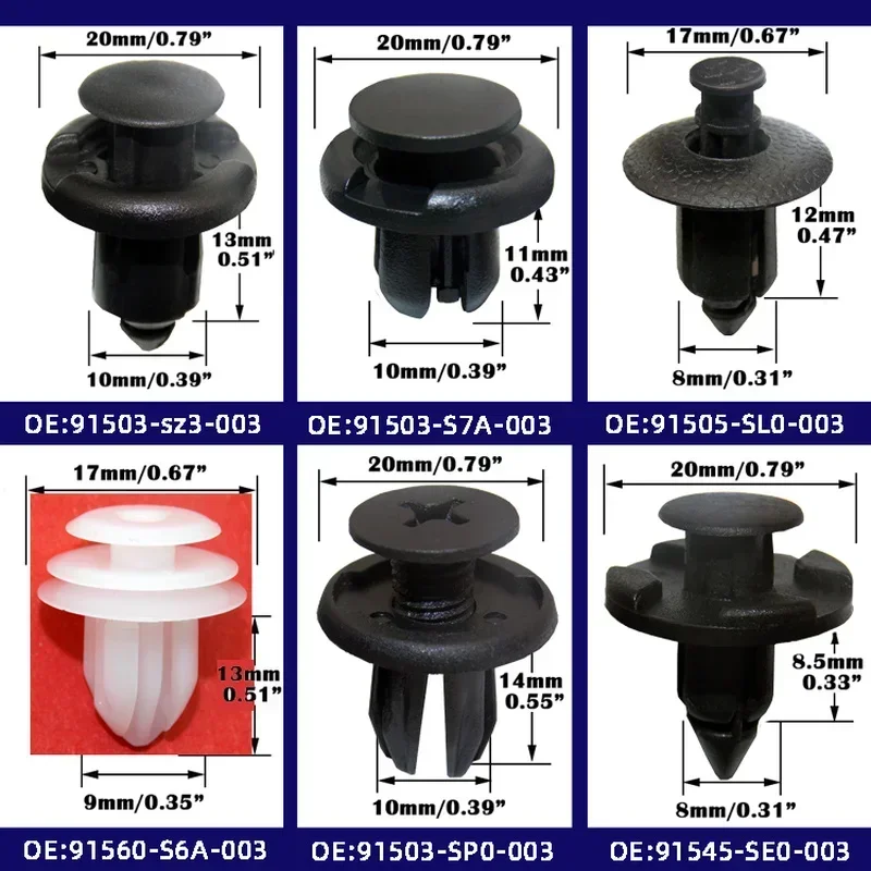 180 шт. разнообразные автомобильные крепежные зажимы фиксаторы штифты заклепки