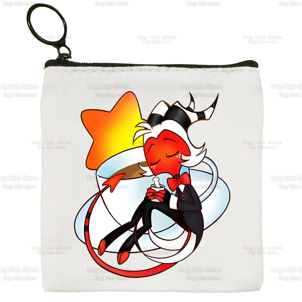 

Helluva Boss Small Square Bag Coin Purse Storage Small Bag Card Bag Key Bag Coin Clutch Bag Zipper Key Bag