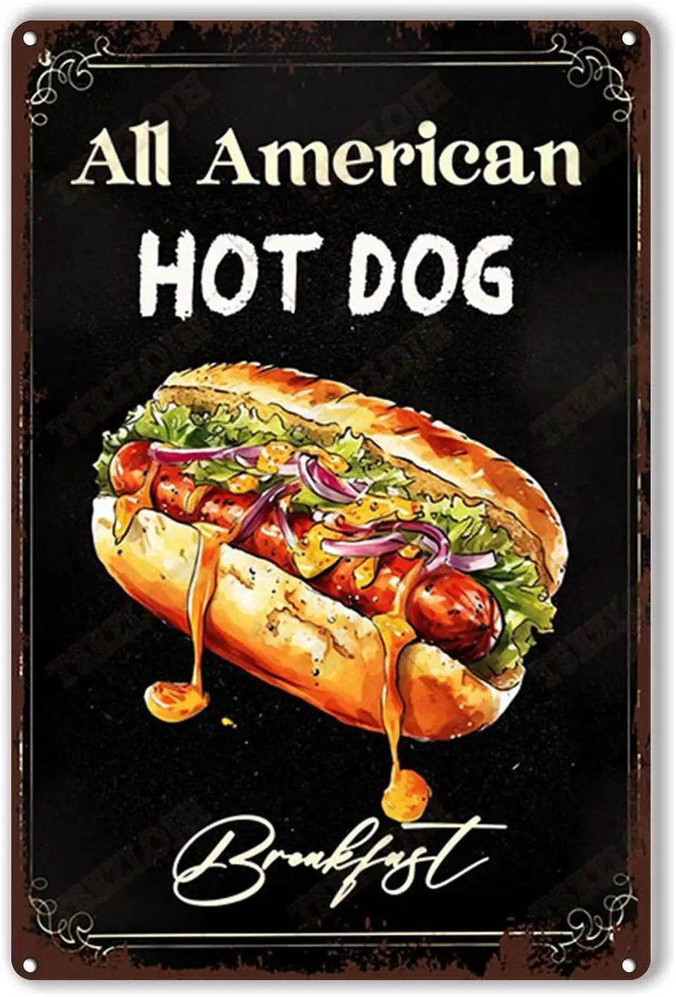 TSEZLOJH знак металлическая жестяная вывеска хот-дог завтрак ретро винтажная