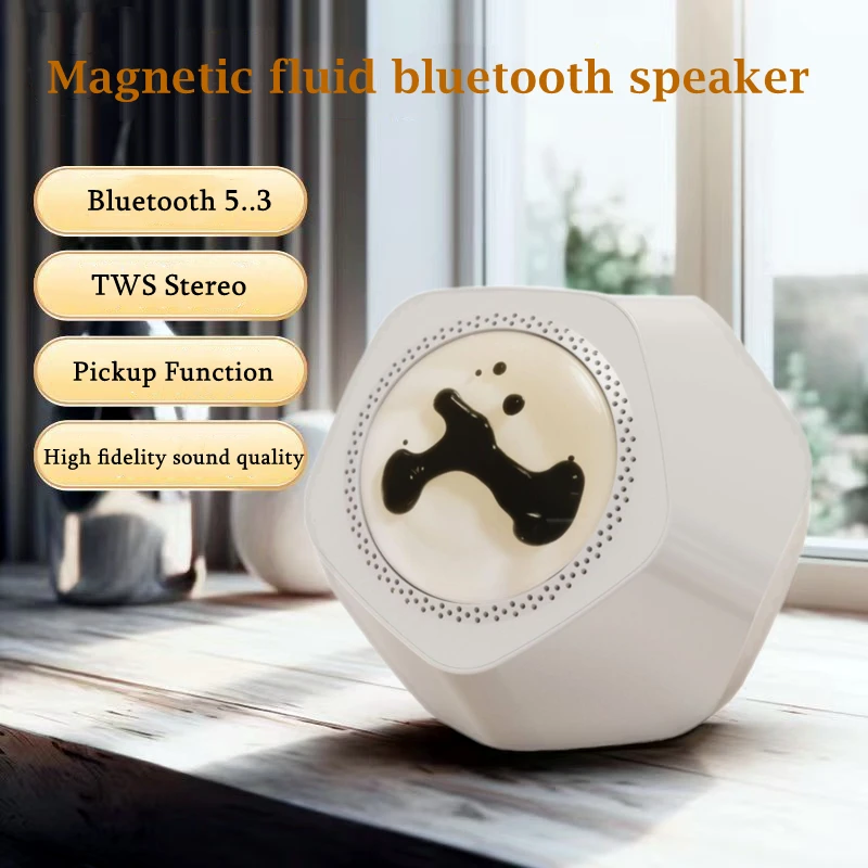 

Visual Venom Magnetic Fluid Speakers Wireless Bluetooth 5.3 Speaker Desktop Subwoofer Rhythm Music Pickup Super Bass Boom Box
