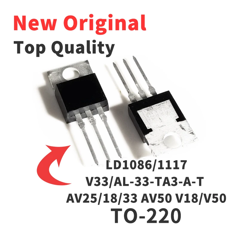 

5PCS LD1086/1117 V33/AL-33-TA3-A-T AV25/18/33 AV50 V18/V50 TO-220 Chip IC Brand New Original