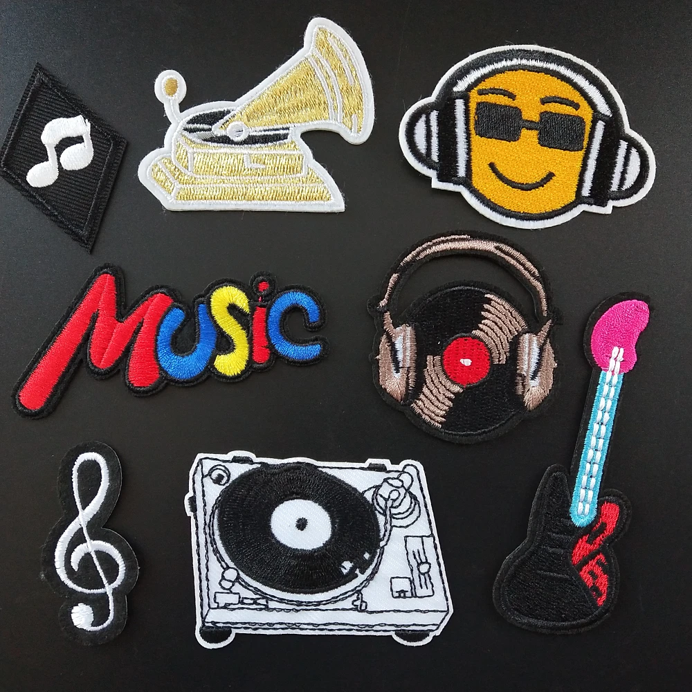 Музыкальные нашивки 10 стилей наклейки сделай сам нашивка для гитары утюгом