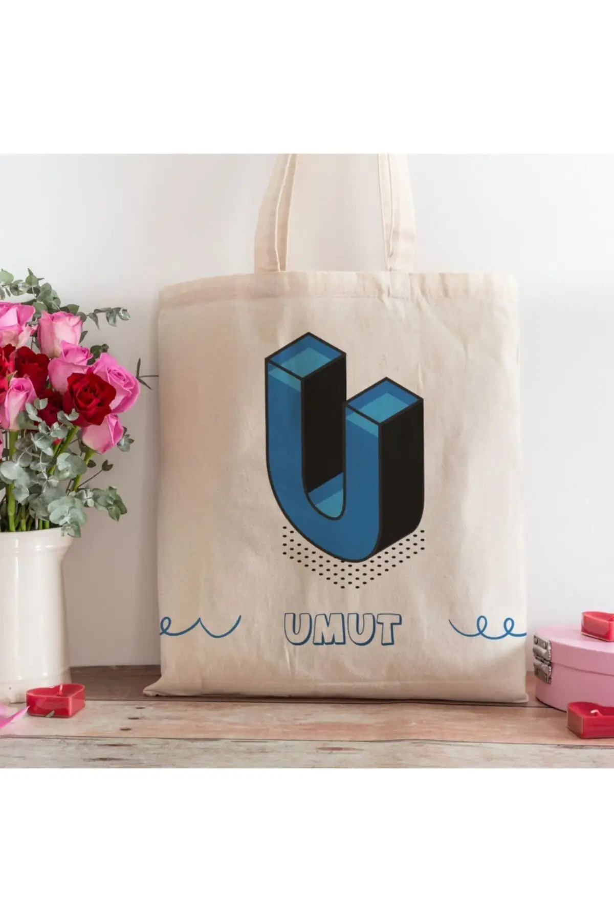 

Women Beach Bag U Letter Design Name Written Tote Bag Fashion Summer Large Capacity Tote Bag
