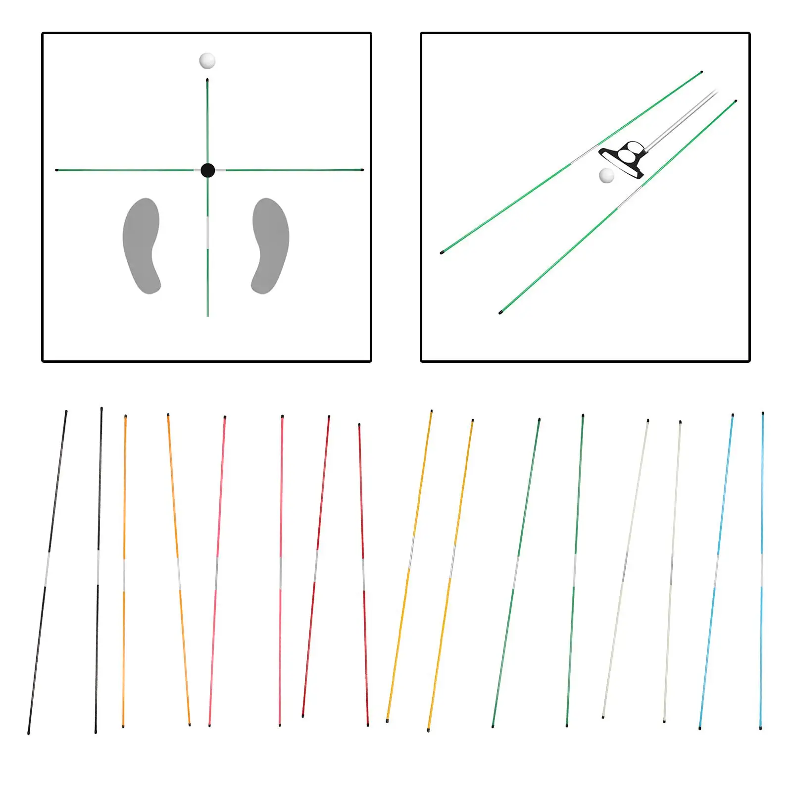 2 шт. тренировочное оборудование для клюшек гольфа 122 см тренажер прицеливания