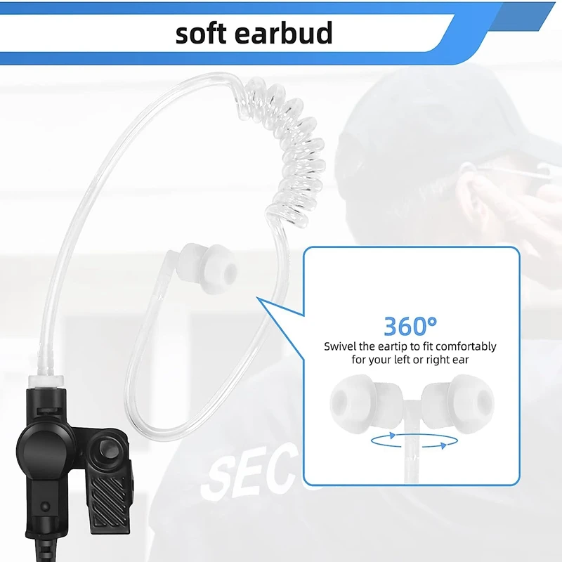 RISENKE Earpiece Compatible for Motorola SL300 SL7550 7580 7590 SL4000 SL3500e SL1M Walkie Talkie Headset with Acoustic Tube