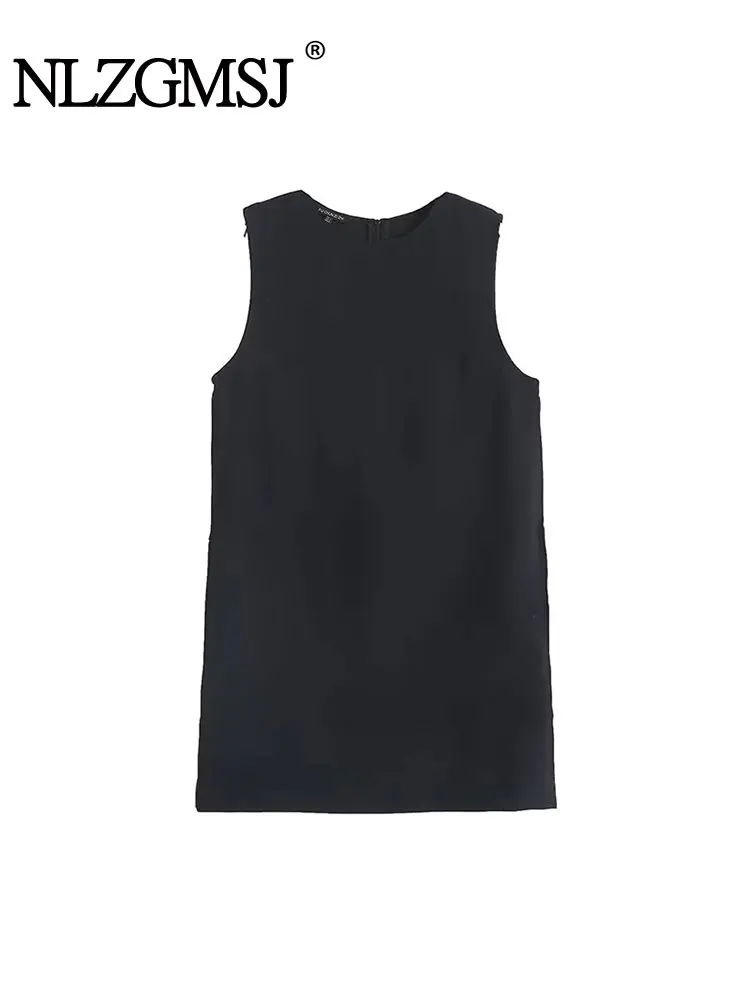 Nlzgmsj TRAF 2023 летние новые модные женские платья для улицы без рукавов сексуальные