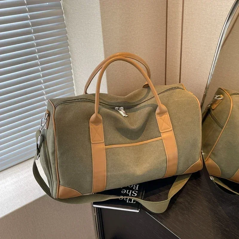 Холщовая молния большая вместимость 2024 высококачественная дорожная сумка