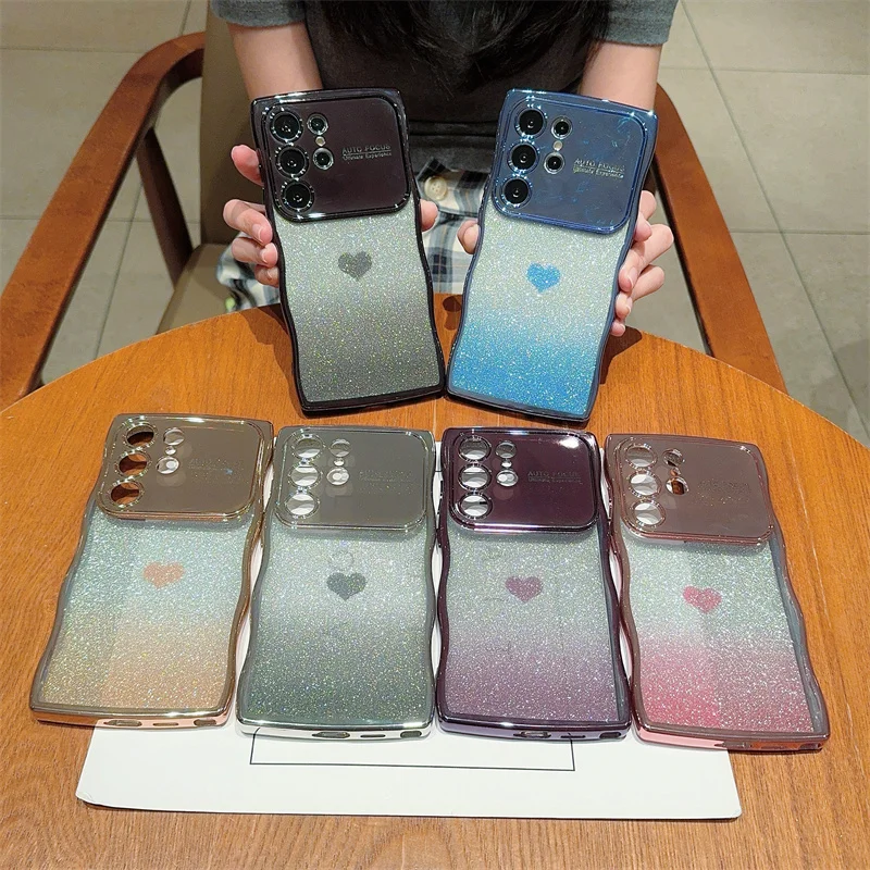 Роскошный мягкий блестящий чехол с полным покрытием для Samsung S22 S23 S24 Ultra FE Plus