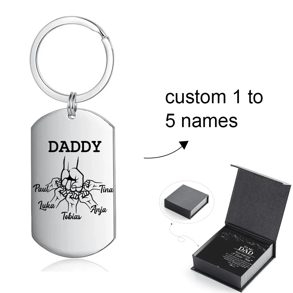 Индивидуальный именной брелок с персонализированными именами 1-5 папа/дедушка