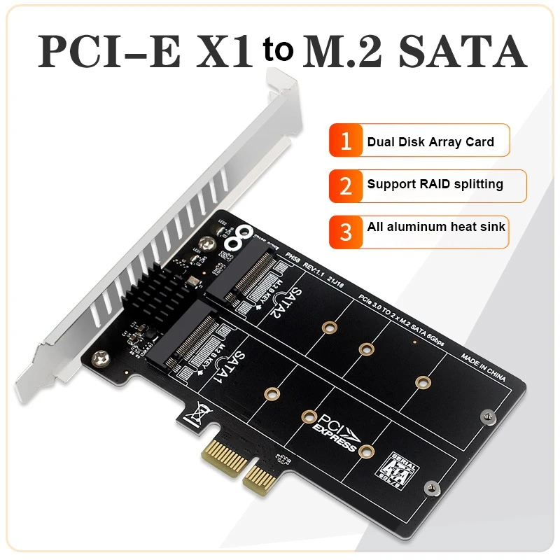 

1 шт., плата-адаптер M.2 SATA на PCIE