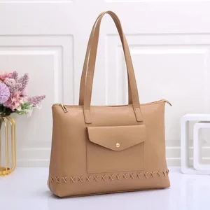 2022 New Arrival Large Tan Leather Tote Bag Soft Pu Leather Handbag Luxury Brand Designer Top Handle in Pakistan