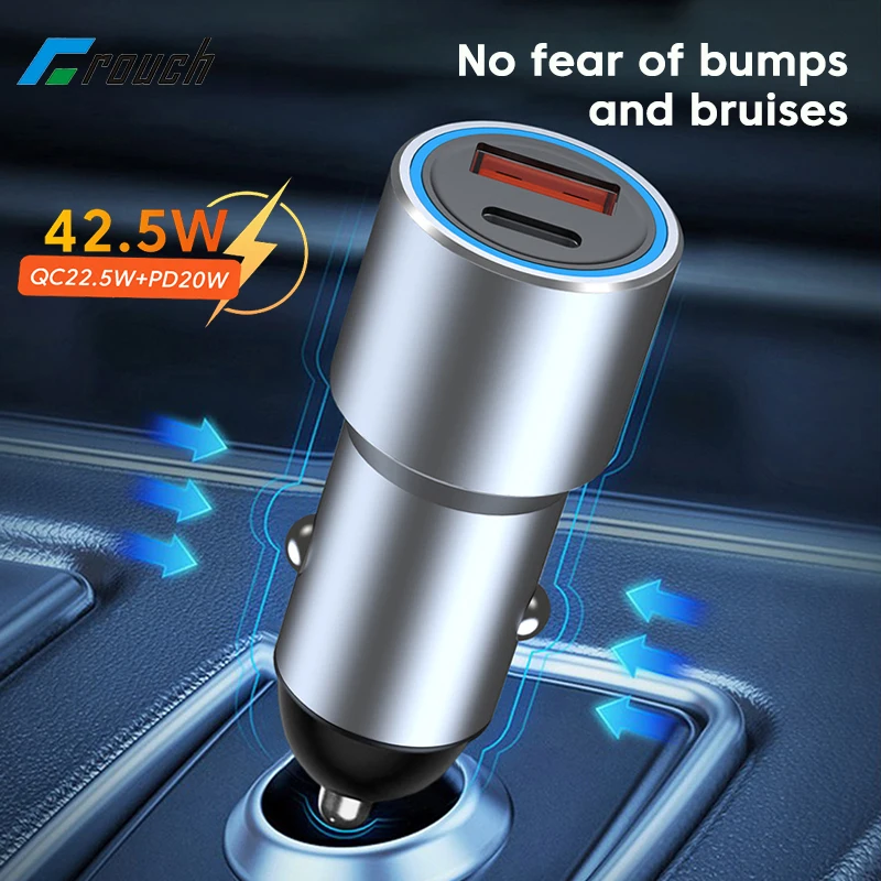 

42.5W PD Car Charger Type C Quick Charge 3.0 USB C Car Phone Charger Fast Charging Adapter For iphone Xiaomi Huawei Samsung