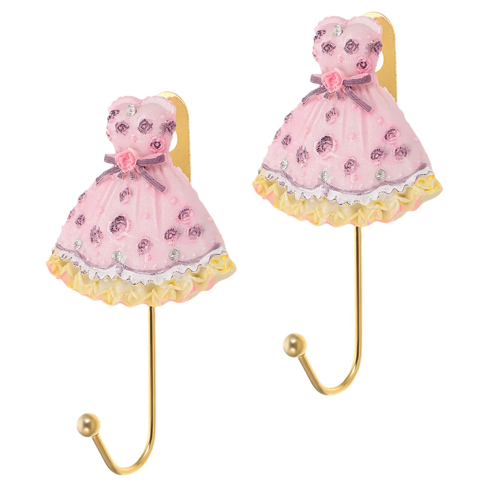 

2Pcs Wall Hooks Skirt Shaped Hooks Practical Wall Hangers Home Decorations