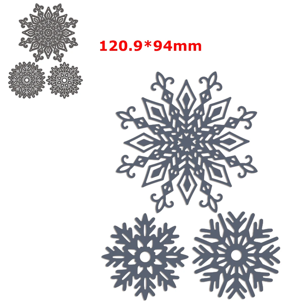 

3pcs/set Snowflake Flower Metal Cutting Dies DIY Scrapbooking Paper Card Craft Decor Album Making Template 2022 Hot Sale