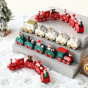Деревянный поезд, Рождественское украшение, Рождественское украшение для домашнего стола 2023, рождественские подарки, Рождество, Новый год 2022