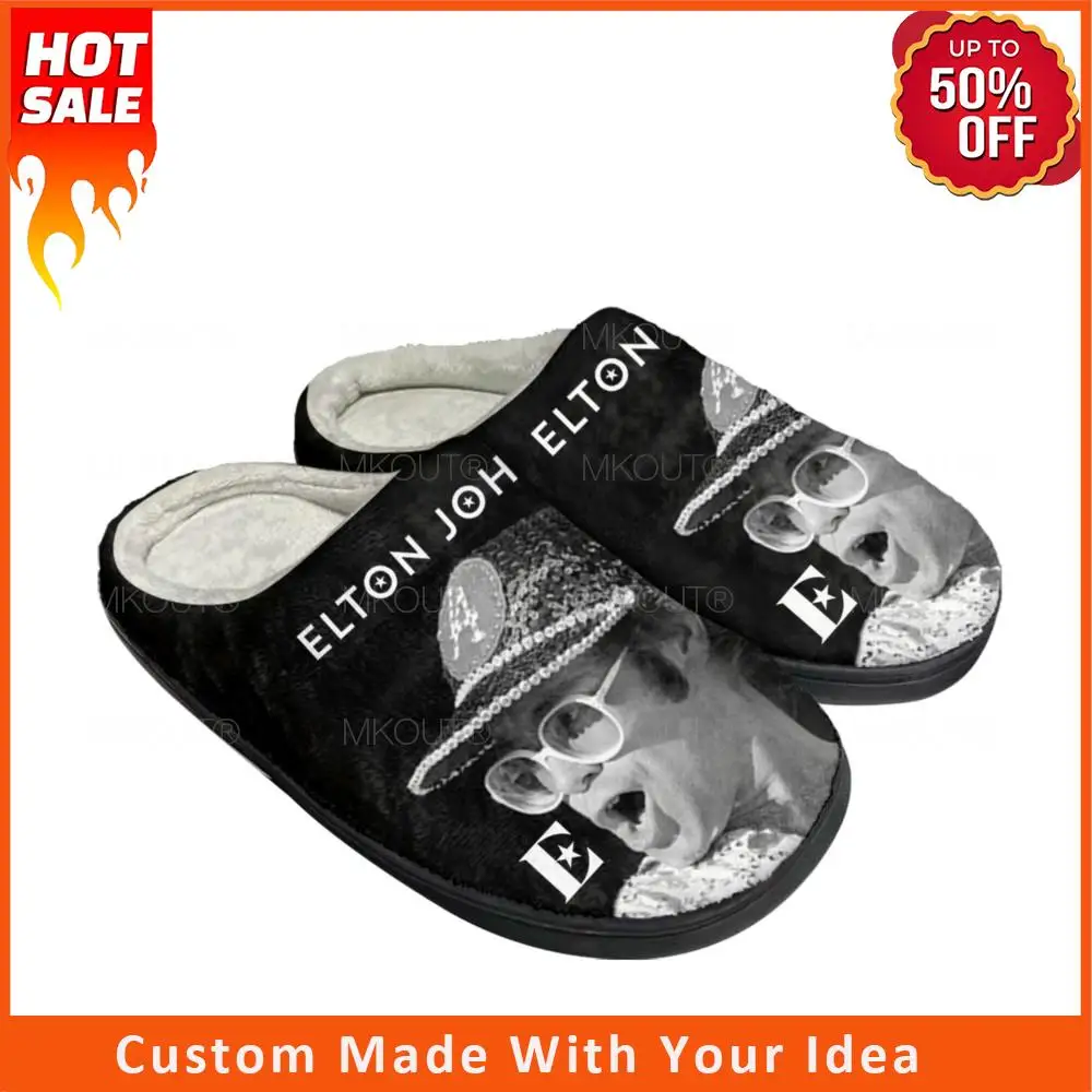 

Elton John Pop Rock Singer Home Cotton Custom Slippers Mens Womens Sandals Plush Bedroom Casual Keep Warm Shoe Thermal Slipper