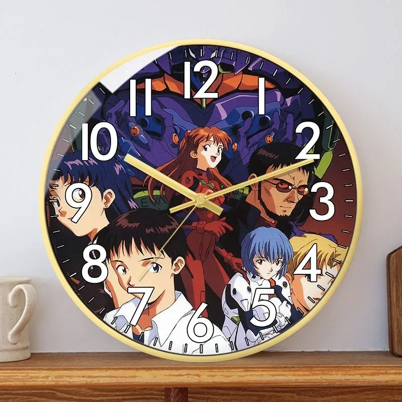 Фото Новые настенные часы Century Evangelion, милые аниме, домашний декор, 10-дюймовые настенные часы с италем, мультяшные часы для гостиной, офиса, подарки для детей №1