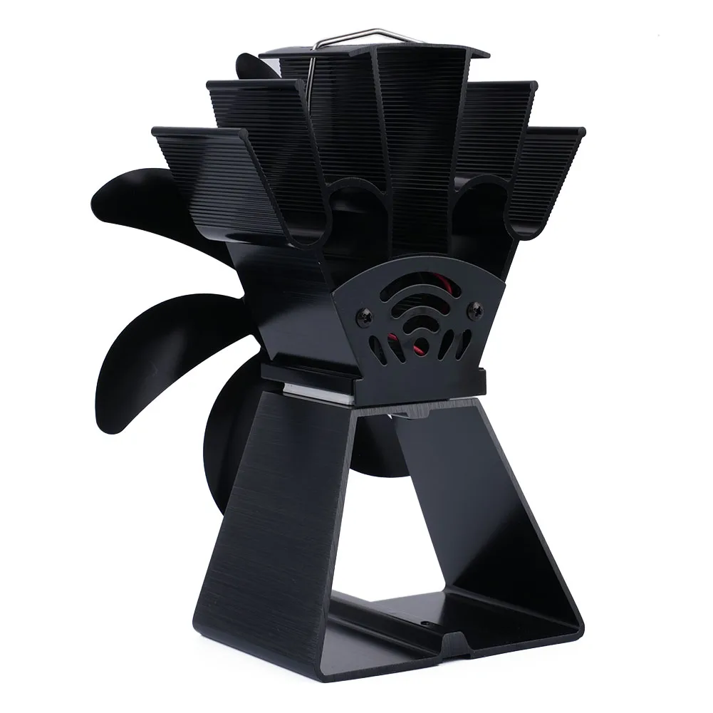 

Stove Fan Fireplace Fan Home Efficient Heat Distribution 180-210 CFM 800-1100rpm Aluminum Alloy Wood Burner Stove Fan