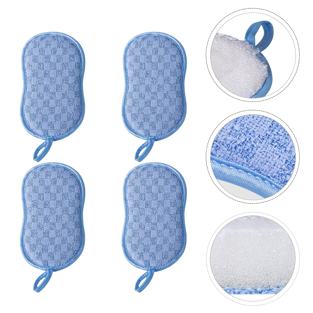 

Sponge Kitchen Cleaning Sponges Scrubber Scrub Dish Pad Bathroom Dishwashing Household Wash Loofahwashing Scouring Sink Pads