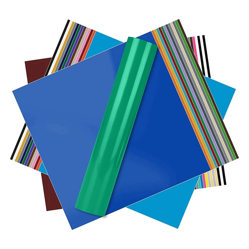 

40 Pack Adhesive Vinyl Bundle For Silhouette, Cameo Cutters, Signs, Scrapbooking, Craft, Die Cutters