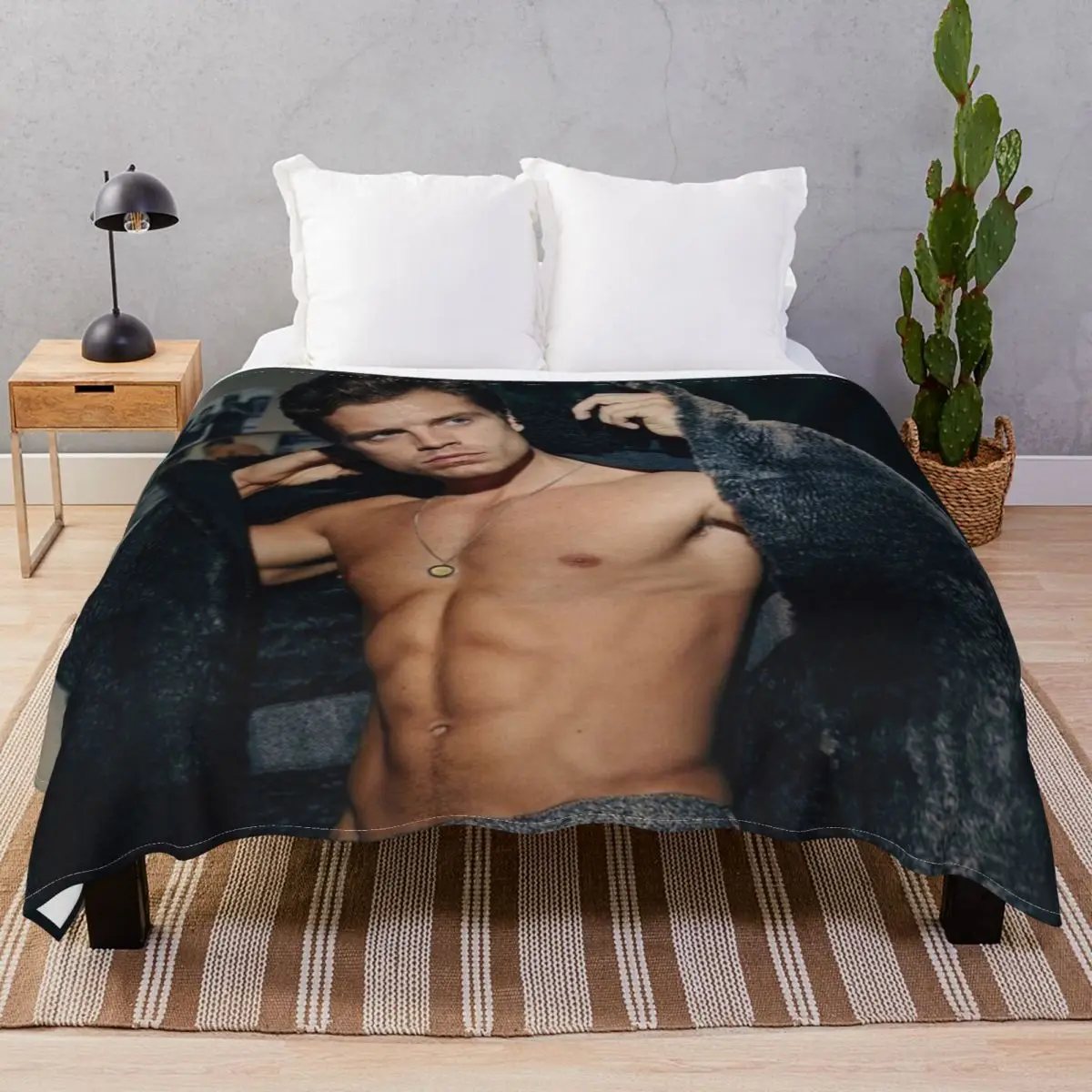 Sebastian Stan Blankets Coral Fleece Print Fluffy Throw Blanket for Bedding Home Couch Camp Office