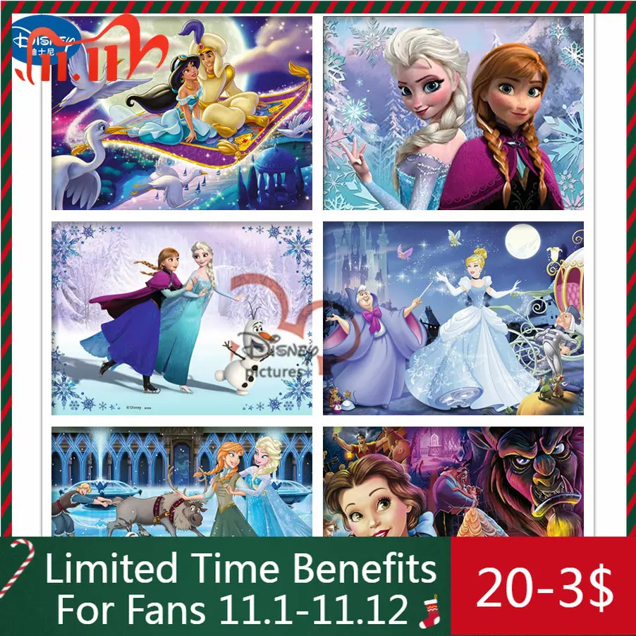 

5d Diy Diamond Painting Disney Princess Frozen Beauty And The Beast Aladdin'S Magic Lamp Cartoon Mosaic Cross Stitch Home Decor