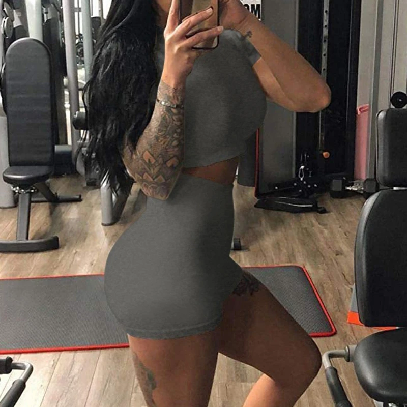 

2022 Summer New Women Suit Fashion Design Thin Section Sports Running Fitness Yoga Stretch Tight Slim Sexy Suit