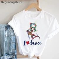 i love dance graphic print t shirt girls watercolor flowers hip hop tshirt femme harajuku shirt summer fashion t shirt female