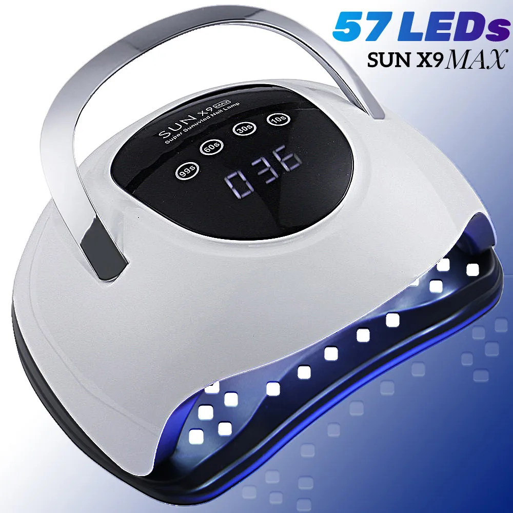 Лампа SUN X9 MAX УФ/LED для сушки ногтей, сушилка с ЖК-дисплеем и датчиком движения для гель-лака, инструмент для маникюра