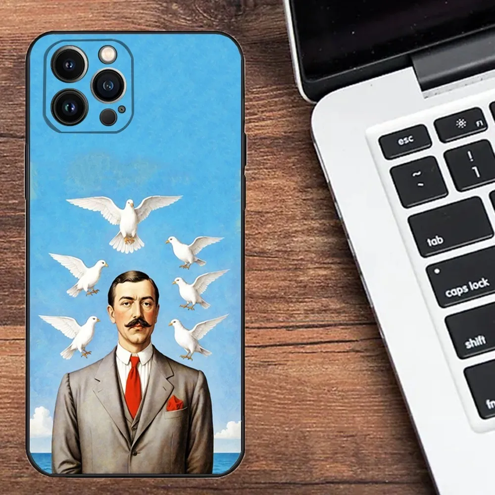 Чехол для телефона R-Rene Magritte Art iPhone 15 14 13 12 11 Plus Pro Max XS X XR SE Mini 8 7 мягкий силиконовый