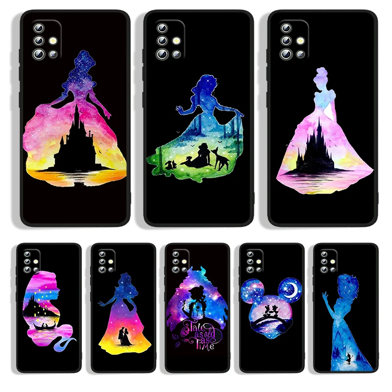 

Disney Silhouette Princess For Samsung A73 A72 A71 A53 A52 A51 A41 A33 A32 A31 A22 A21S A13 A12 A03S A02 5G Black Phone Case