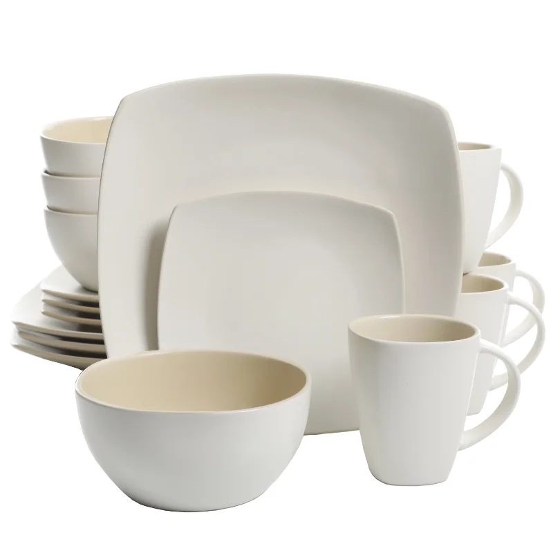 

Gibson Home Soho Lounge Pastel Linen 16-Piece Dinnerware Set