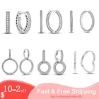 Женские серьги-кольца из серебра 925 пробы