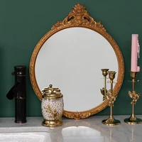 nordic round vintage mirror art bedroom asthetic design flexible makeup mirror wall decor espejos decorativos room decoration