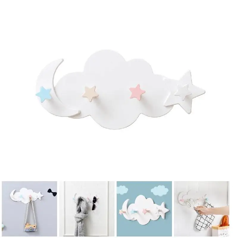 

Cloud Moon Hook Wall Mounted Free Nail Hanger for Kitchen Bathroom Door DO