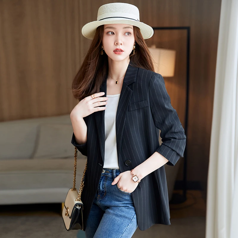

Summer Cotton Blazer Women Office Lady Blazer Black Button Ladies Tops Polyester White Jacket Women Bleizer De Mujer