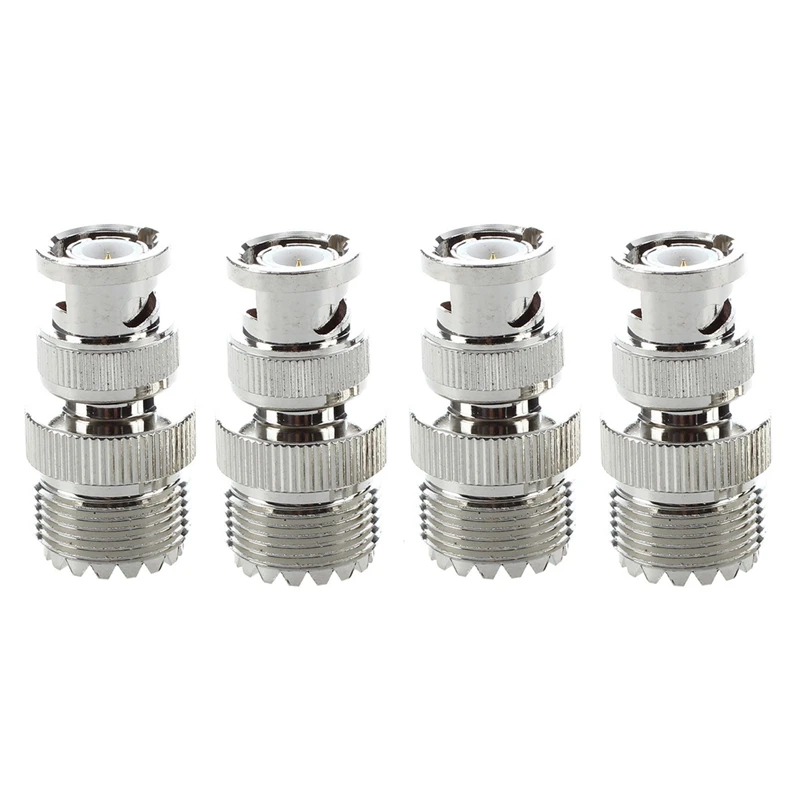 

HOT SALE 4 Pcs BNC Male Plug To UHF SO239 Female RF Coaxial RF Connector