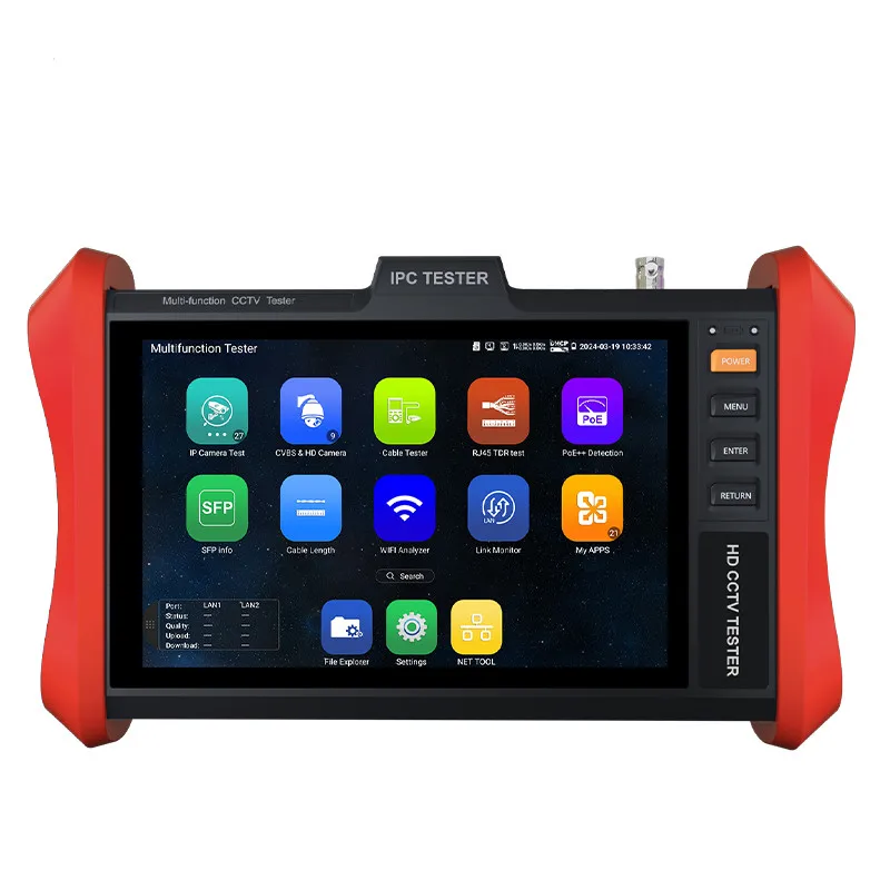 К тестера видеонаблюдения 8-дюймовый монитор 4K H.265 IP 8MP AHD/TVI/CVI Инструмент для