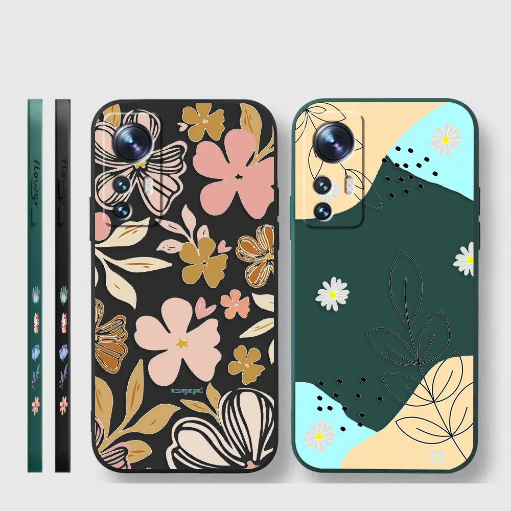 Phone Case For Xiaomi 13 12 12T 12S 11 11T 10 10S 9 Pro Ultra Lite Colour Simple Case Cover Funda Cqoue Shell Capa Summer Flower
