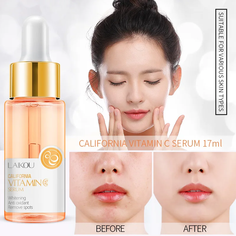 

LAIKOU Vitamin C essence Hydrates Moisturizes Removes Acne Marks Antioxidants Brightens Skin Shrinks Pores Reduce fine lines