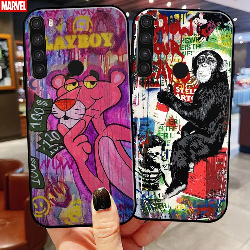 

Street Graffiti Oil Painting For Xiaomi Redmi Note 8 8T 8 Pro For Redmi 8 8A Phone Case Coque Black Silicone Cover Carcasa