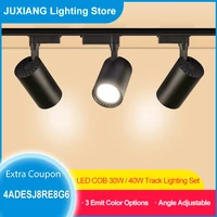 set led track light 220v cob spot track lamp spotlight with rail 12203040w track lighting fixture for kitchen clothing store