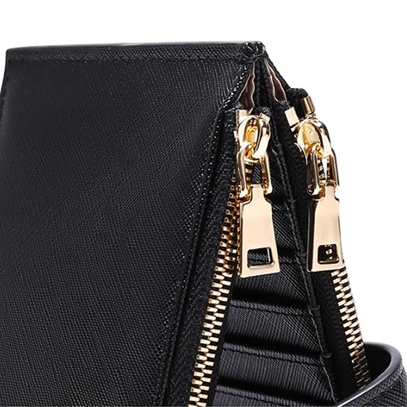 Multifunctional Anti-magnetic Card Holder PU Leather Unisex Two-fold Ultra-thin Credit Card Clip Large-capacity Mobile Phone Bag