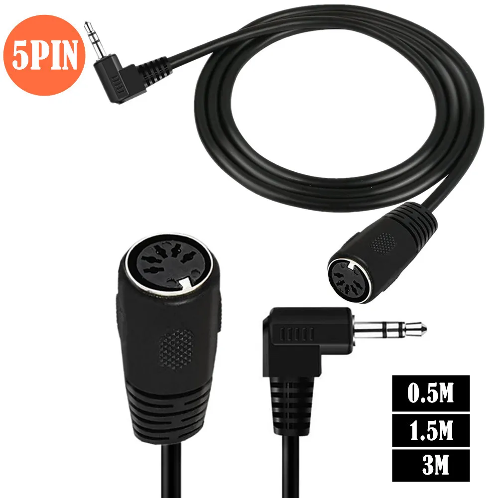 

Din 5Pin Plug 5 pin Male to angled 3.5mm Stereo Jack Plug Audio Cable 0.5m 1.5m 3m