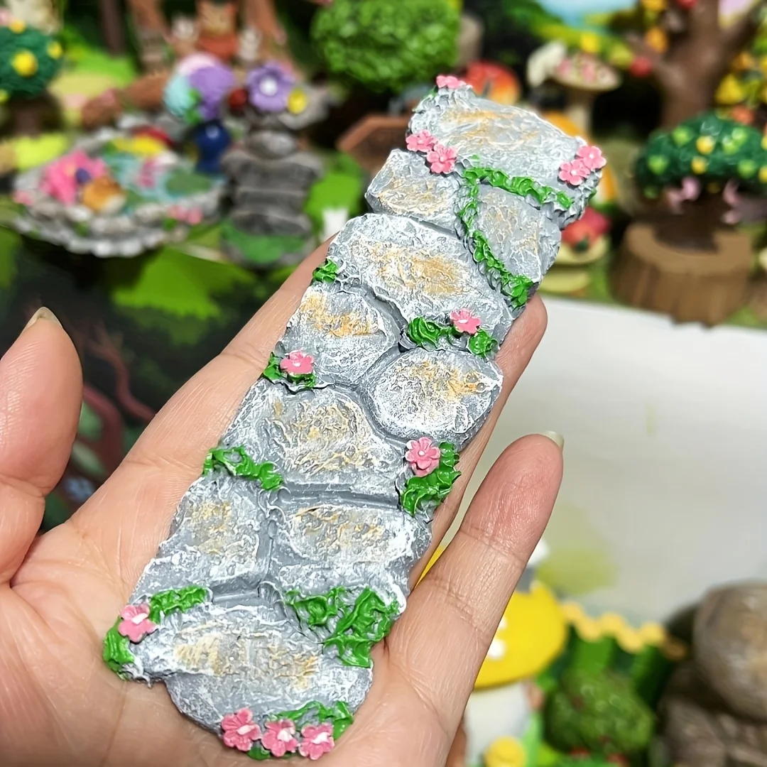 Очаровательная полимерная плитка с цветочным рисунком и мхом — реалистичная каменная текстура, идеально подходящая для гостиной и сада (art.: 3920cd26a8da5) - 3920cd26a8da5