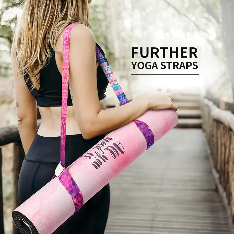 

Colour Yoga Mat Strap Belt Adjustable Sports Sling Shoulder Carry Strap Belt Exercise Stretch Fitness Equiment Elastic Yoga Belt