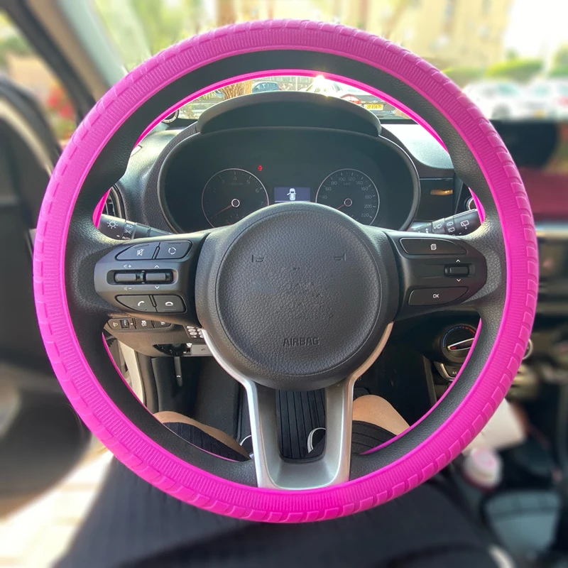 

Universal Texture Soft Multi Color Silica Gel Steering Wheel Cover For BMW Honda Toyota Hyundai Kia LADA Ect. Auto Accessories