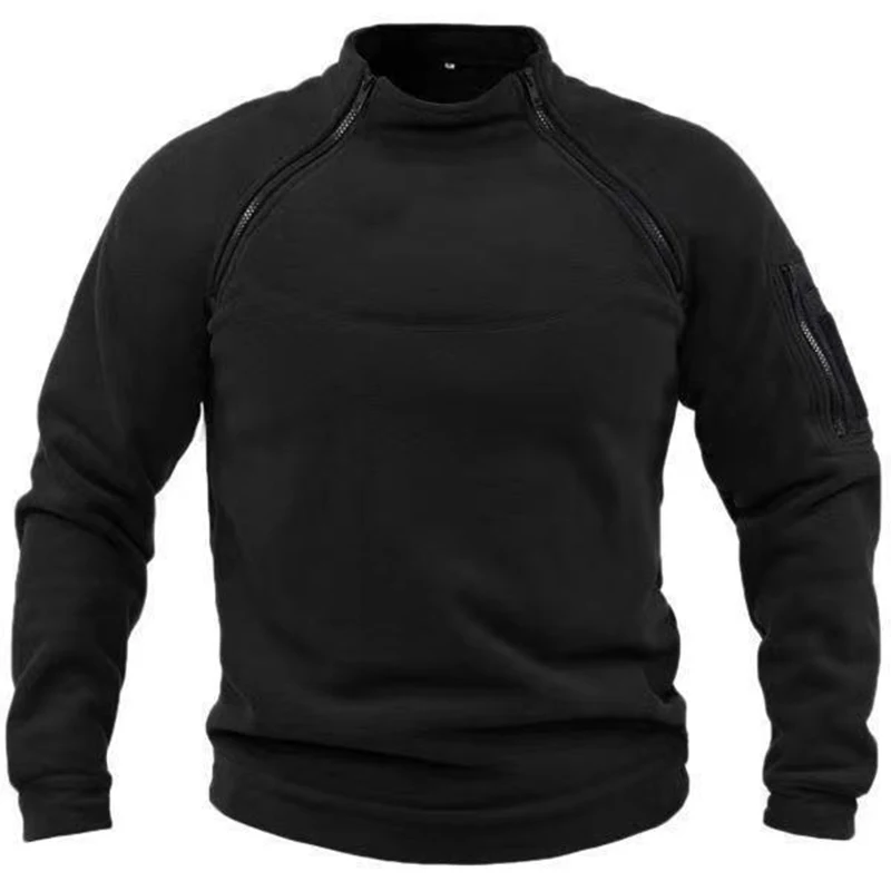 Mens Jacket US Tactical Outdoor Polar Male Windproof Coats Warm Zippers Pullover Man Sweater Solid color Clothes Gym Sport Tops