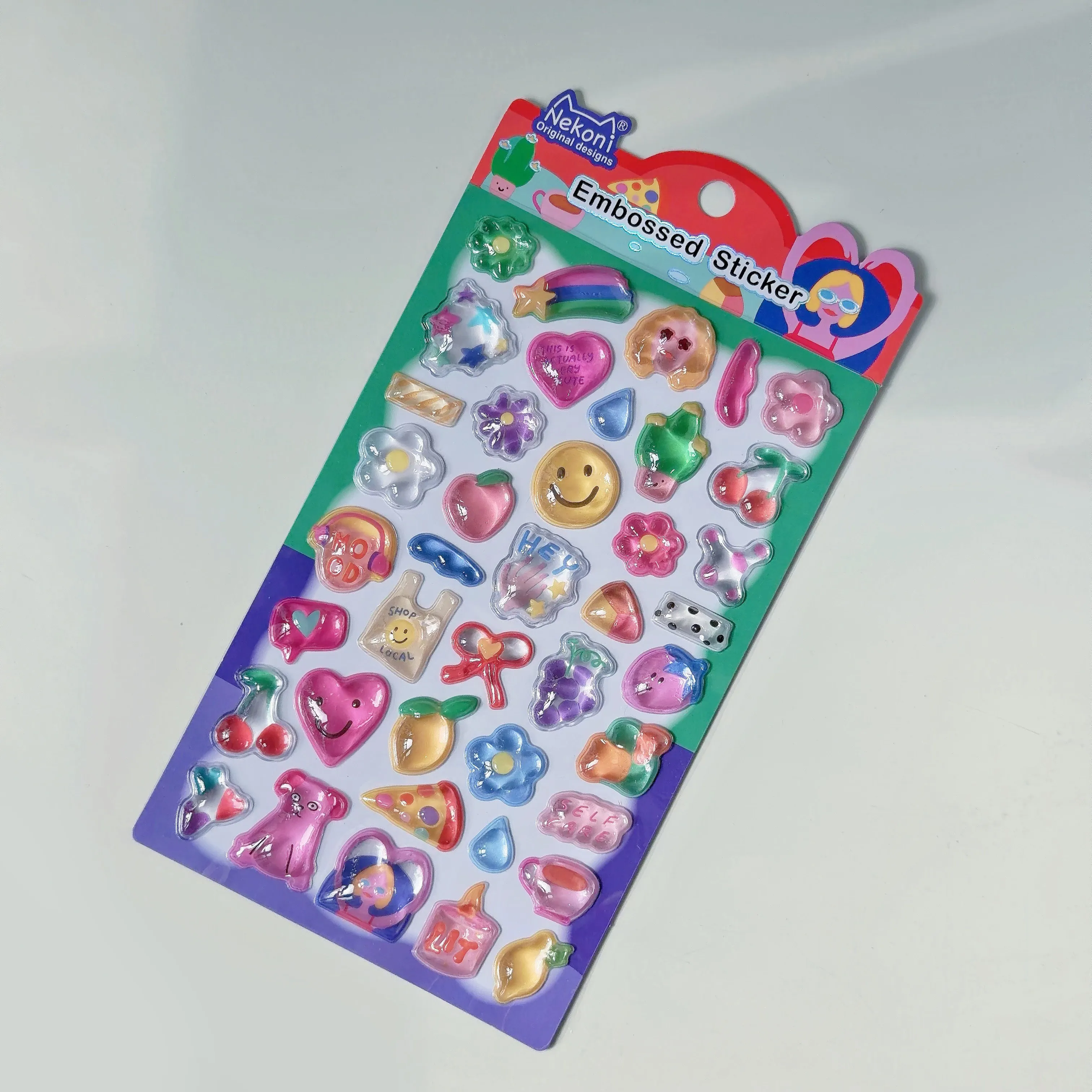 Фото Наклейки Nekoni Cartoon Fashion 3D с рельефным кристаллическим эффектом для скрапбукинга, дневников, канцелярских принадлежностей, школьных принадлежностей, подарок №5