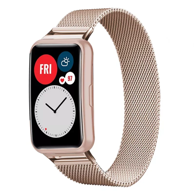Strap For Huawei Watch FIT band Accessories Magnetic Loop stainless steel metal bracelet Huawei Watch fit 2021 Strap